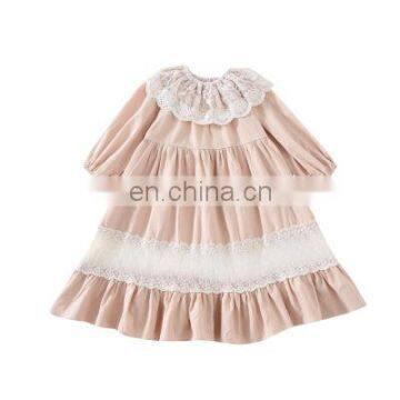 Fall 2020 girls exquisite lace stitching princess dress