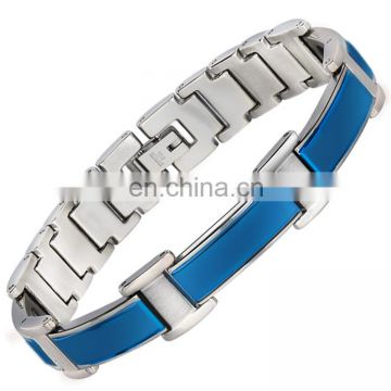 Custom logo bio bracelet energy care health major stainless magnetic bracelet