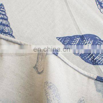 Custom Linen Table Cloth Cheap Table Cloth Conch Shells Printed Table Cloth photo-4