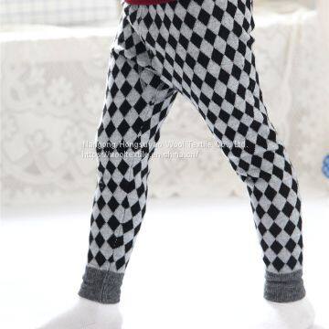 Factory Wholesale Kids Printing Square Jacquard Children Custom Boys Warm Pants