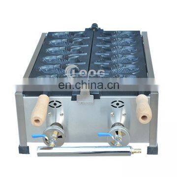 Most Popular 6 Pieces Gas Taiyaki Grill Fish Shape Cake Machine in Stock