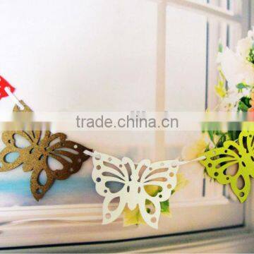 cheap new hot wedding paper laser cut butterfly banner decorations