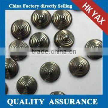 Y1230 Round hematite iron on metal studs;iron on copper stud;wholesale shop iorn on convex stud