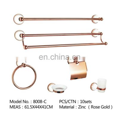 Toilet Hardware Wall-mounted Double Tumbler Holder Hanging Brass Bathroom Accessories Complete Set