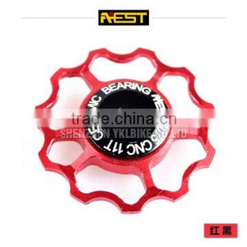 AEST Cycling Bike Parts, Ceramic Bearing Bicycle Guide Wheel, Al7075 Jockey Wheel Pairs Pulley