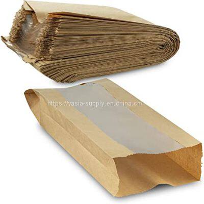 Paper bread bags with window brown kraft bread bakery brown bags with transparent window