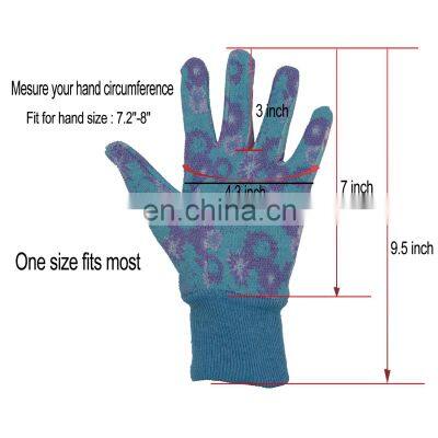 HDD Hot Sale cotton palm garden gloves dotting garden gloves,Unisex blue long cuff gloves