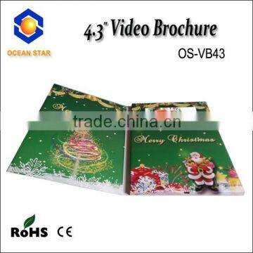 4.3" lcd video greeting cards for Merry Chrismas