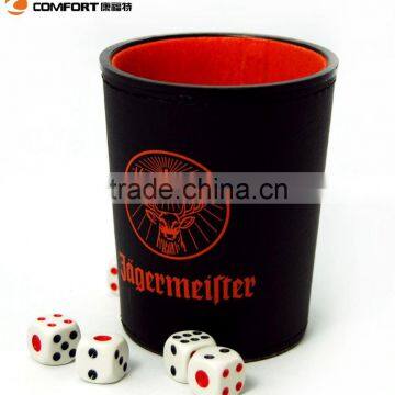 elegent small mini portable leather dice shaker