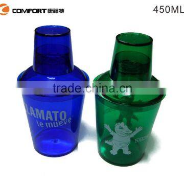 300ml clear smart plastic shaker bottle with lid