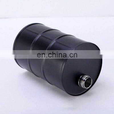 Creative Gift Box Engraved Round Variety Shots Oil Drum Liquor Men Black Stainless Steel Hip Flasks photo-4