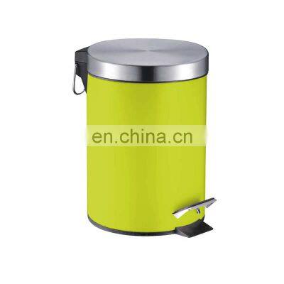 OEM color design metal yellow dustbin foot pedal dustbin