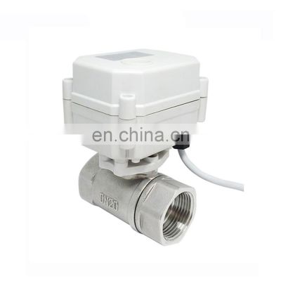 DN15 1/2 inch 2 Way Full Port 24VDC NPT Threaded 304 Stainless Steel Water Automatic Electric Spring Return Ball Valve