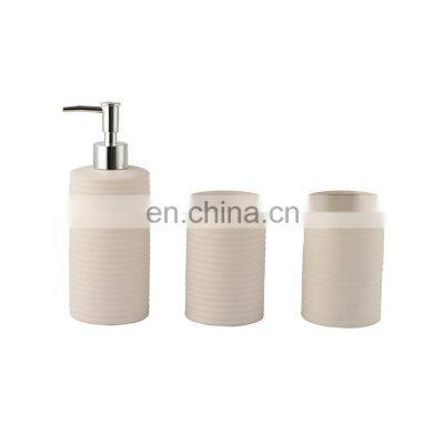 New hot sale 3pcs  ceramic plain bathroom accessories set