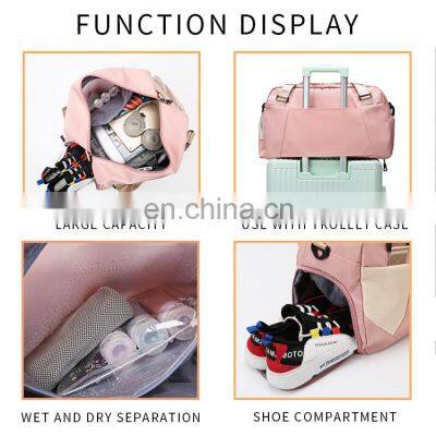 Fashion Men Women Sports Gym Bag With Shoe Compartment Custom Print Logo Shoes Gym Duffle Bag photo-3