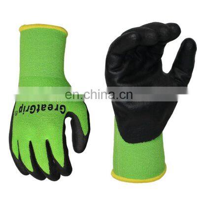 13 Gauge Bamboo Liner Coated Foam Nitrile Grip Garden Gloves for Summer