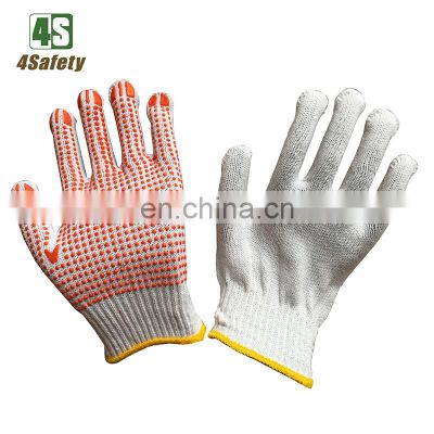 4SAFETY Safety PVC Dotted Cotton Gloves Hand Football Gloves