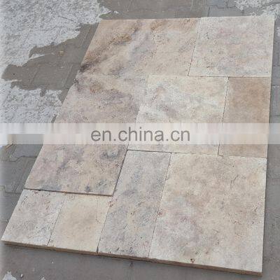 Premium Quality Wholesale Latte Silver Travertine Tumbled Tile Filled and Honed Made in Turkey CEM-T-18