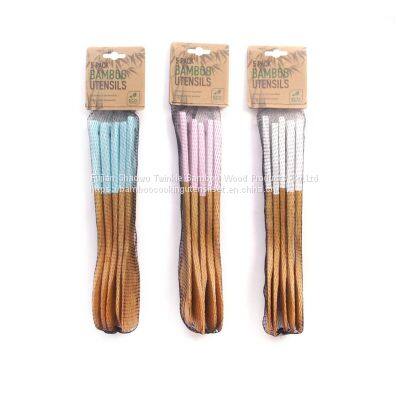 Color bamboo utensil set 6 Totally bamboo Alibaba form China Twinkle Bamboo Manufacturer