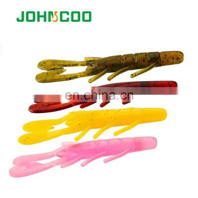 JOHNCOO 90mm 5.5g Craws Shrimp 2 Huge Pinchers Bass Lures 8pcs/bag
