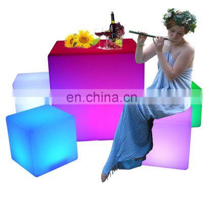 led sitting cubes /remote control battery rgb color change illuminated LED bar cube night club chair for nightclub event