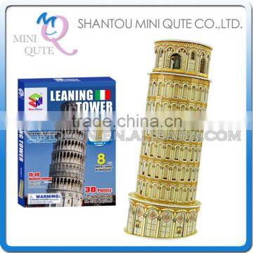 Mini Qute Leaning Tower of Pisa building block world architecture 3d paper model cardboard puzzle educational toy NO.B668-9