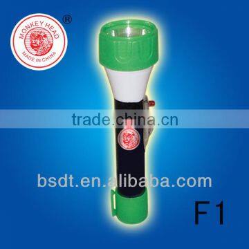 F1 plastic dry battery mini led flashlight/bright light torch