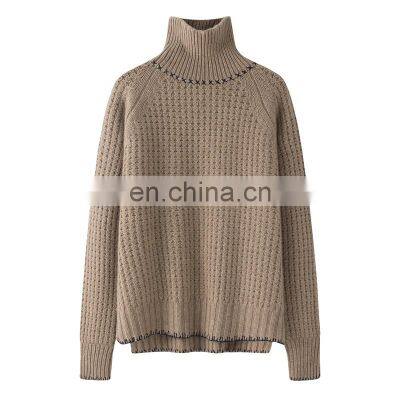 Custom One Size Long Sleeve Turtleneck Cashmere Sweater for Women Factory Direct