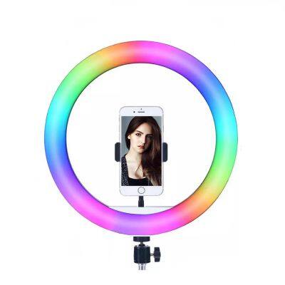 New Style portable  10 inch RGB  selfie Ring Light Profissional selfie ring light for phone camera