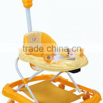 Plastic Round Toy Baby Walker With Push Bar (pink) BM1123P