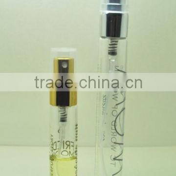 5ml 10ml tube refillable glass atomizer for perfume ,mini tubular glass spraying bottle