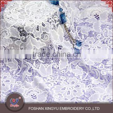 China Supplier Beautiful Flower Chemical Water Soluble Laser Lace Embroidery Fabric photo-3