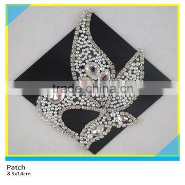 Hotfix Crystal Jewelry Applique Crystal Glass Stone Mix Rhinestone Chain Patch 9x18cm photo-5