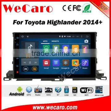 Wecaro WC-TH1022 10.2 inch android 4.4/5.1 car stero gps for toyota highlander car headrest dvd player 2014 + Wifi 3G Radio RDS