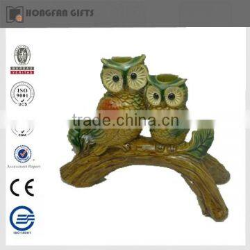 owl shape ceramic candle stick