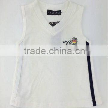 2016 latest design custom children clothes kids wear shirt toddler boy cotton blank stringer tank top with great quality