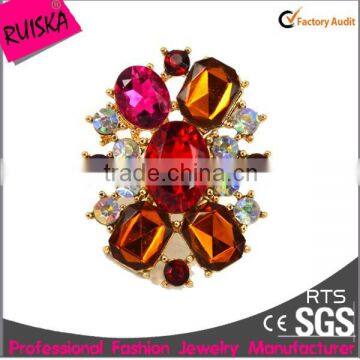 Well Design Rhinestones Inlay Gold Plating Bulk Brooch