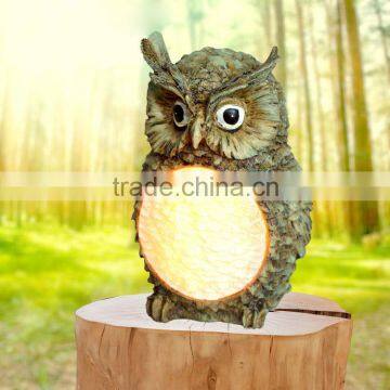 Owl solar resin light led garden resin outdoor lights