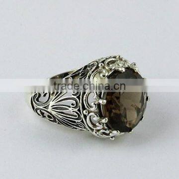 Delicate Prong Setting Smoky Quartz Ring