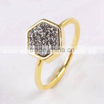 Druzy Ring 925 Sliver Ring Titanium Druzy Ring photo-3