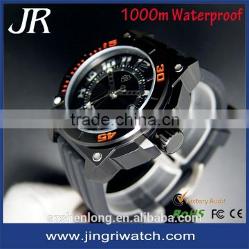 1000m water resistant homme montre quartz stainless steel back watch