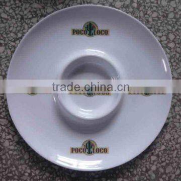 Melamine chip & dip plate