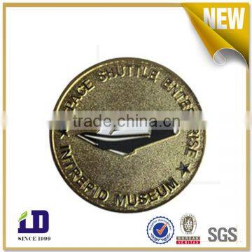 Flight souvenir stamping gold plating metal token