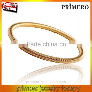 New Fashion Jewelry Spring Tube Type Bangle Gold Plated Adjustable Bracelet