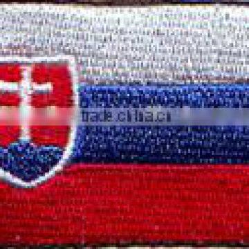 Wholesale nice slovakia country flag 100% embroidery patches iron or sew on clothing