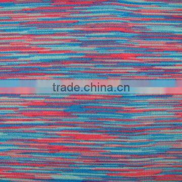 High quality 87% polyester 13% spandex red and blue underwear space dye fabric