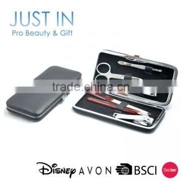 Black Classic Mens Leather Pedicure Manicure Set