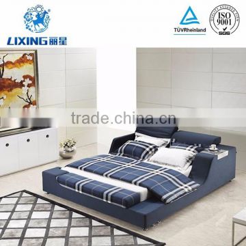 European Home Furniture Modern Fabric Upholstered Bed