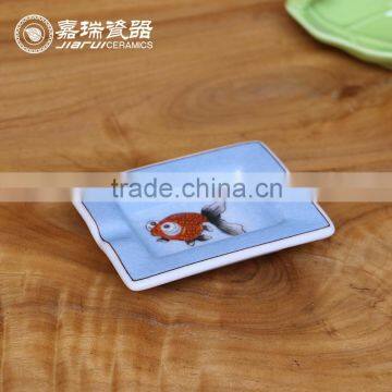 Portable Hand Painted Ceramic Hotel Ashtray Custom photo-2