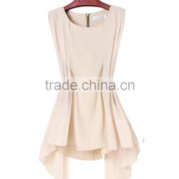 Ladies casual style sleeveless chiffon blouse